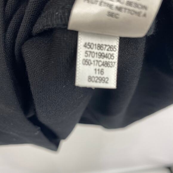 Chicos Dress Black Dress Lace Up Front Zip Up Back Midi Short Sleeve Womens 6 - Picture 8 of 10